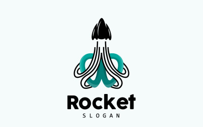 uzay roketi logo tasarımı illüstrasyon modern V10