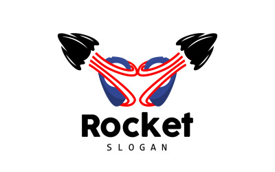 uzay roketi logo tasarımı illüstrasyon modern V11