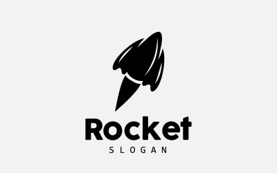 uzay roketi logo tasarımı illüstrasyon modern V1
