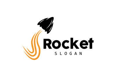 uzay roketi logo tasarımı illüstrasyon modern V6