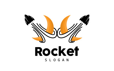 Weltraumrakete Logo Design Illustration modernes V12