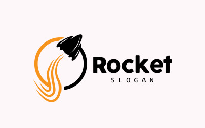 Weltraumrakete Logo Design Illustration modernes V8