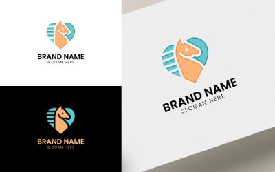 Horse with Heart shape logo
