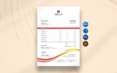 İşletme Faturası Şablonu Canva Düzenlenebilir, Word Dijital İndirme için Özel Şirket Faturası Şablonu