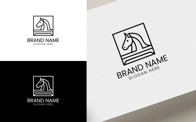 Linienförmige Vorlage für das Pferdelogo