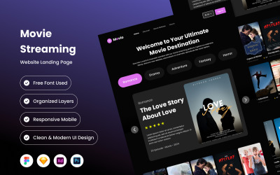 Movio – целевая страница потоковой передачи фильмов V2