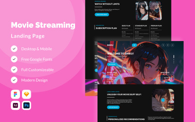 Shiku - Movie Streaming Landing Page