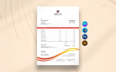 Szerkeszthető Canva üzleti számlasablon, egyedi céges számlasablon Word digitális letöltéséhez