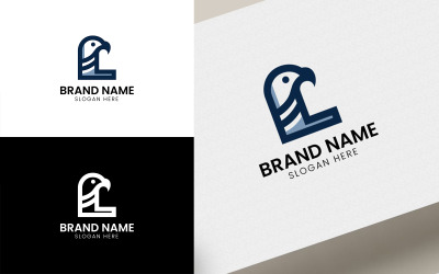 字母 L 鹰标志模板