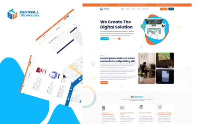 BIGWALLTECH - Zakelijke diensten en IT-oplossingen Multifunctionele HTML5 responsieve websitesjabloon