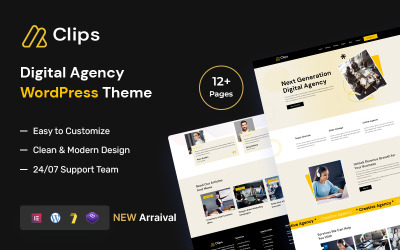 Clips – Digital Agency Elementor WordPress-thema