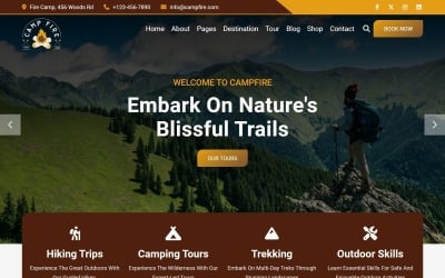 Ognisko - Szablon witryny HTML5 dla pieszych wędrówek, biwakowania i trekkingu