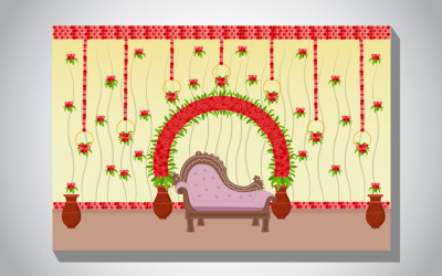 Rose Blume Hochzeit Bühne Dekoration Illustration Vorlage