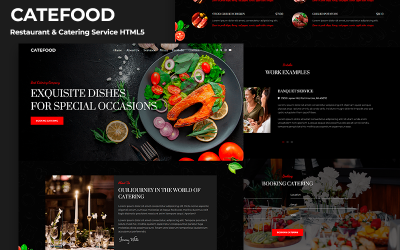 Catefood - Página inicial HTML5 do serviço de restaurante e catering