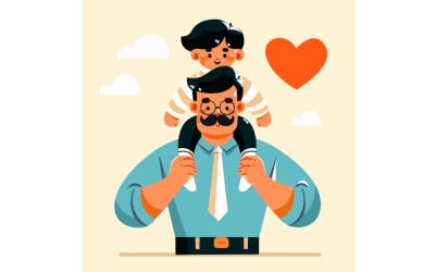 Happy Father's Day Concept Minimalist Illustration