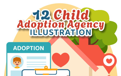 12 Illustration einer Kinderadoptionsagentur