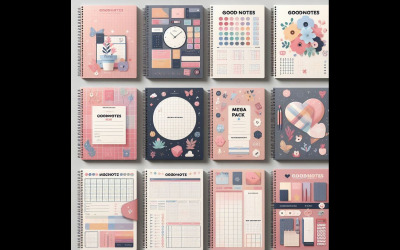 Pack Goodnotes-sjablonen (bladen, omslagen, notitieboekjes, planners)