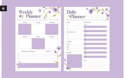 白紫色周计划表