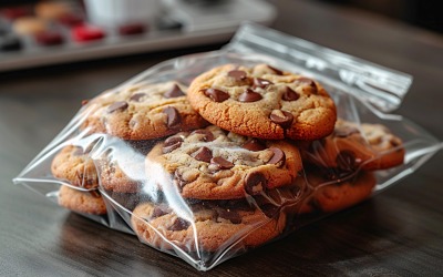 Chocolate chips cookies on baking paper 07