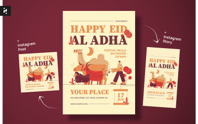 Kreatív Eid Al Adha szórólap sablon