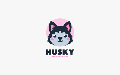 Logo kreskówki maskotki Husky 4