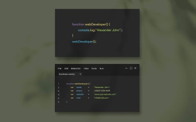 Programozó névjegykártya sablon