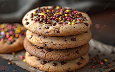 Biscoitos com gotas de chocolate Pilha 87