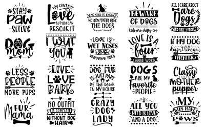 Pacchetto di disegni SVG con citazioni di cani unico: commoventi SVG per gli amanti dei cani, perfetti per camicie personalizzate.