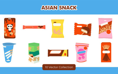 Asian Snack Illustration Set