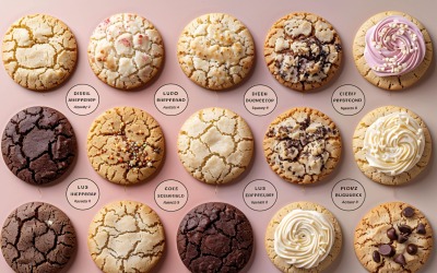 Chocolate chip cookies collage på rosa bakgrund 118