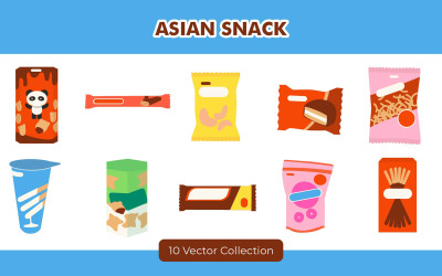 Conjunto de ilustración de bocadillos asiáticos