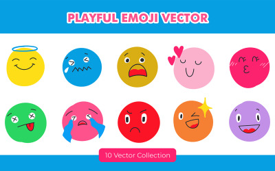 Conjunto de ilustración de Emoji juguetón