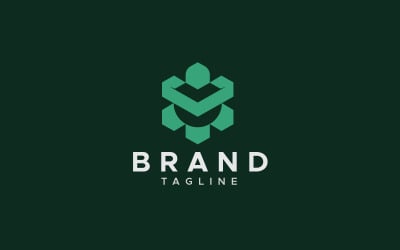 Diseño de logotipo hexagonal de tortuga.