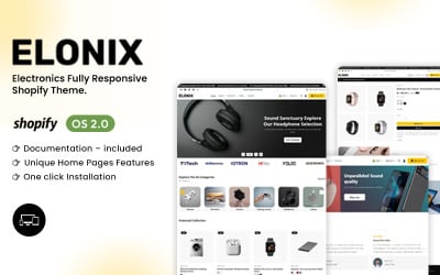 Elonix — motyw do uniwersalnego systemu operacyjnego Shopify dla elektroniki 2.0