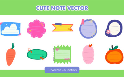 Ensemble d&amp;#39;illustrations de notes mignonnes