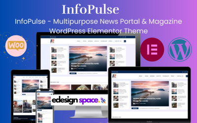 InfoPulse - Portal de notícias multiuso e tema WordPress Elementor de revista