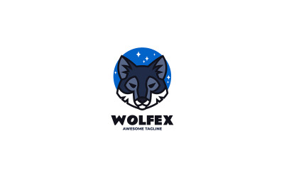 Logo semplice della mascotte del lupo 5