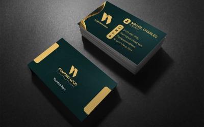 Modernes Corporate Design Olivgrüne Visitenkartenvorlage Druckfertig