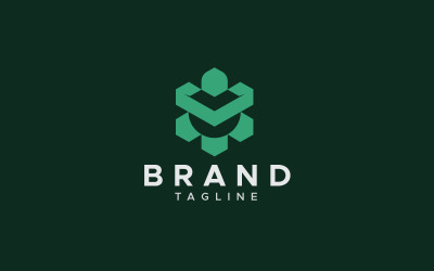 Projekt logo sześciokąta żółwia