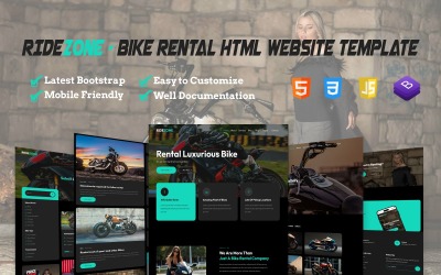 RideZone - responsywny szablon strony HTML dla wypożyczalni rowerów