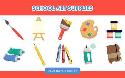 Skolan konst leveranser Illustration Set