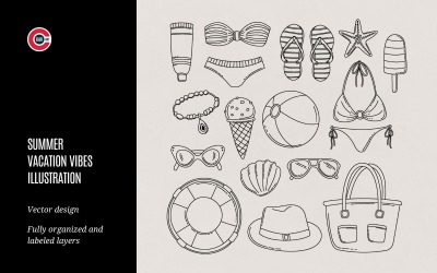 Zomervakantie Vibes vectorillustratie