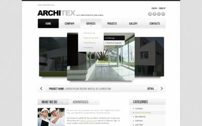 Modelo de site de arquitetura