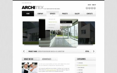 Plantilla de sitio web de arquitectura