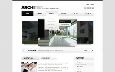 Plantilla de sitio web de arquitectura