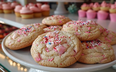 Cookies with chocolate chips Heap on a plate 215