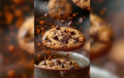 Biscoitos com gotas de chocolate pilha 15