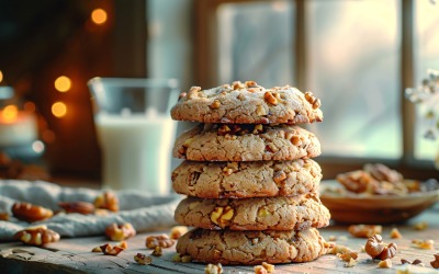 Biscoitos com gotas de chocolate pilha 239