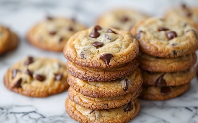 Biscoitos com gotas de chocolate pilha 248