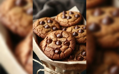 Chocolate chips cookies in brown sack 32